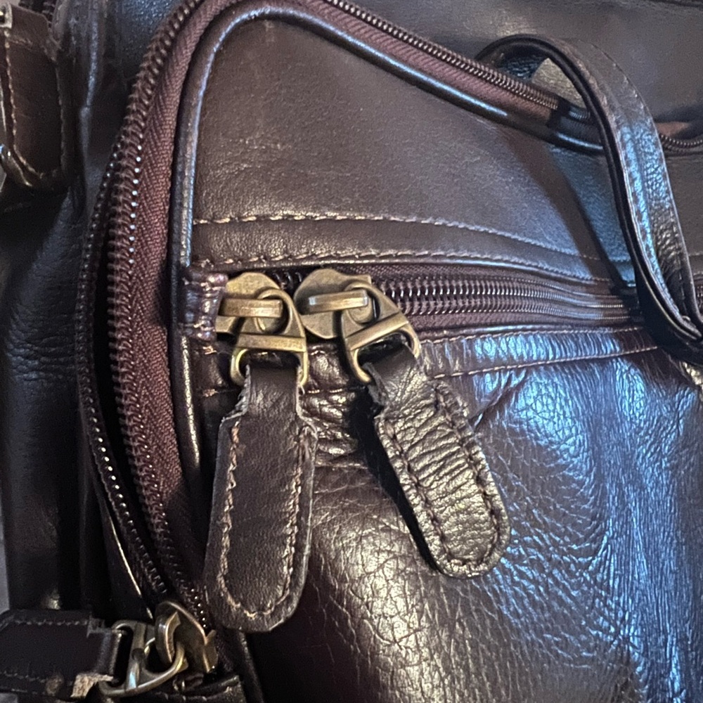 Mori Brown Leather Multi-pocket Briefcase made in Columbia High Quality - Picture 7 of 9